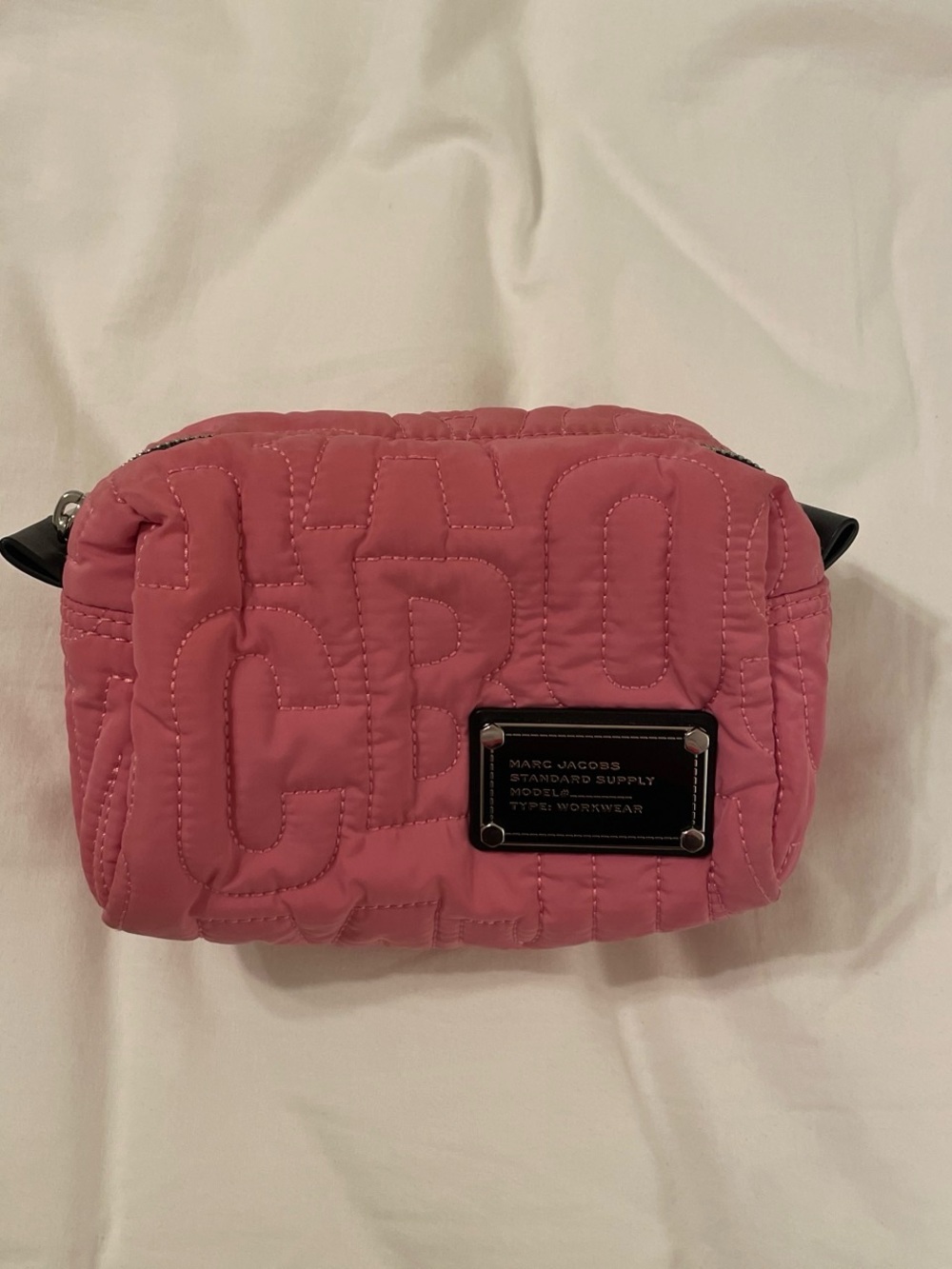 Marc Jacobs Rose Pink Quilted Logo Cosmetic Case